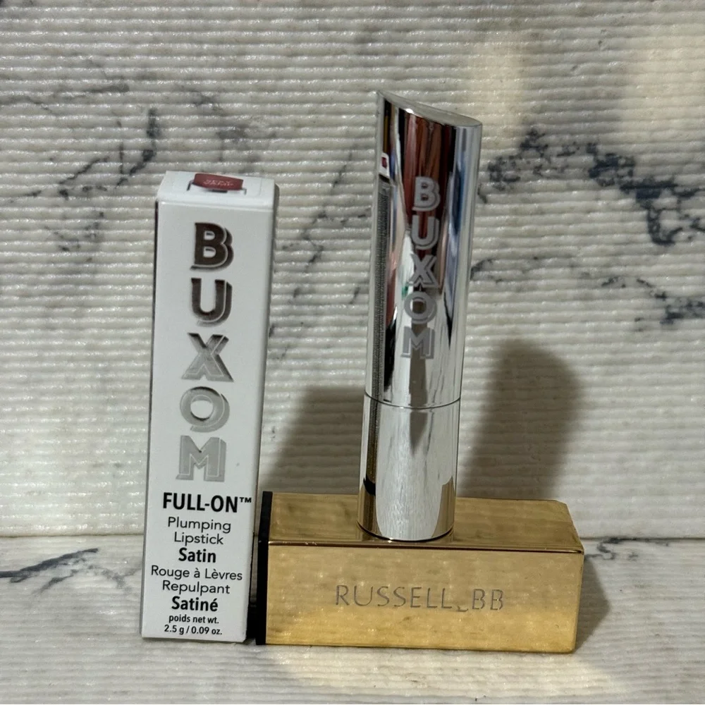 Buxom Full-On Plumping Red Satin Lipstick (Color: Sexy Vamp, Boysenberry Red)